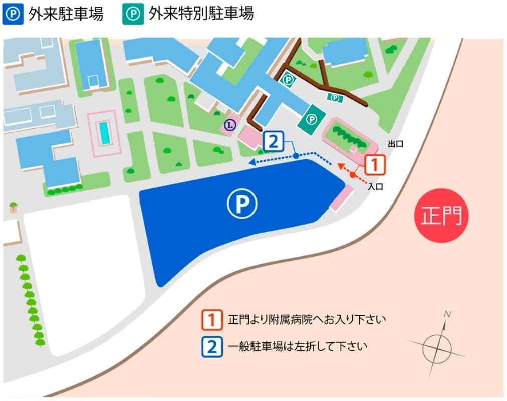 駐車場近辺の地図
