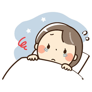 寝ながら息苦しい様子のイラスト