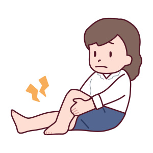 足が腫れる様子のイラスト