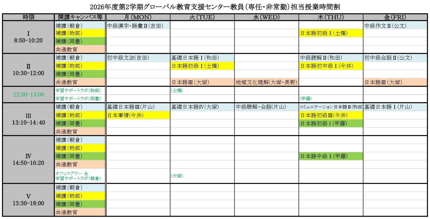 2026年度第2学期_授業時間割表_修正