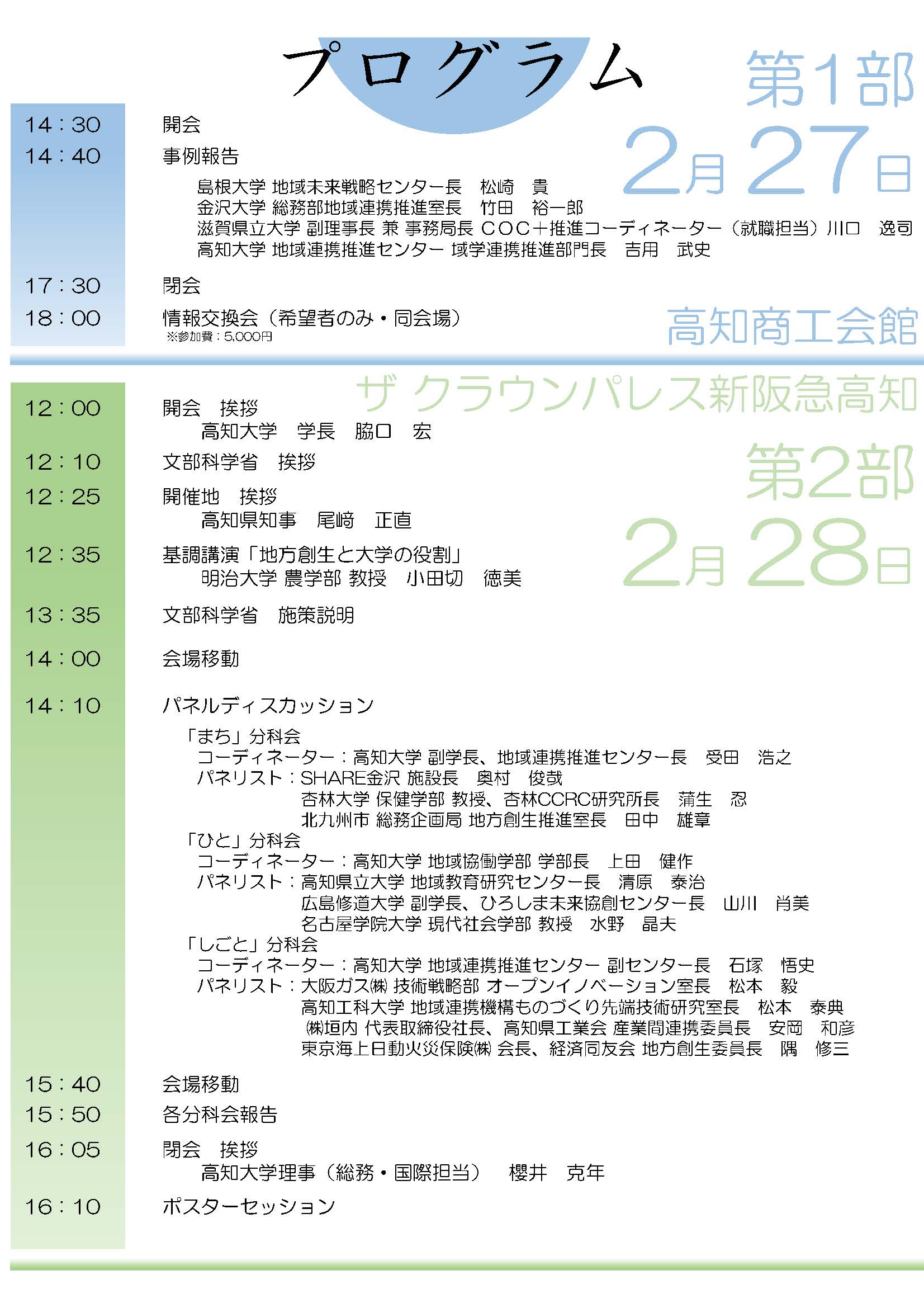 平成27年度COC/COC+全国シンポジウム「“大学改革と機能別分化”～地域における大学の存在意義の高まりと将来のあり方～」2