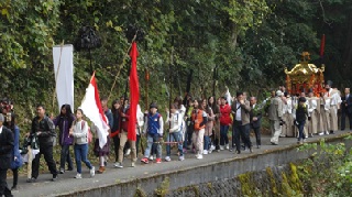 大豊町庵谷地区星神社秋季大祭参加
