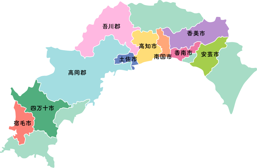 高知の地域別地図
