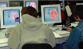 Students using CAI program