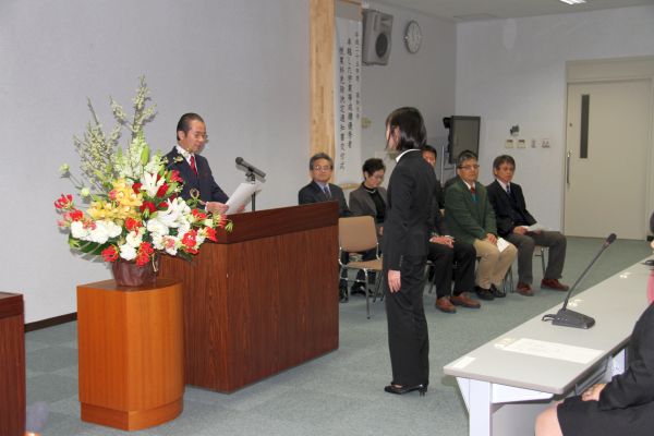 卓越した学業等成績優秀者授業料免除決定通知書交付式