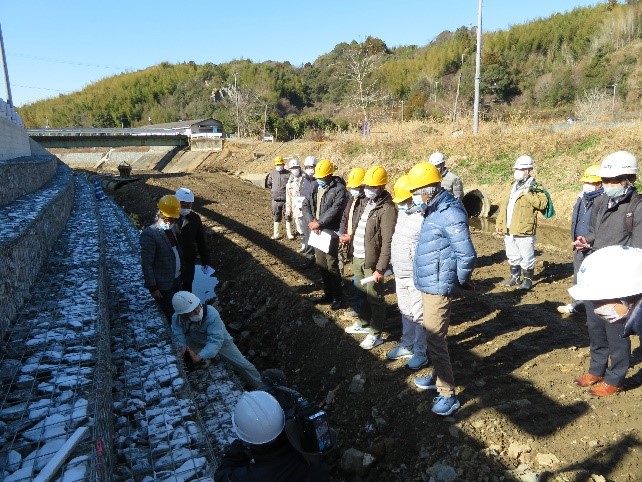 いの町奥田川河川蛇籠視察