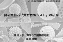 「謎の微化石「黄金色藻シスト」の研究」