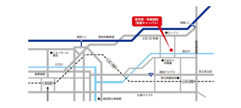 岡豊キャンパスアクセスマップ