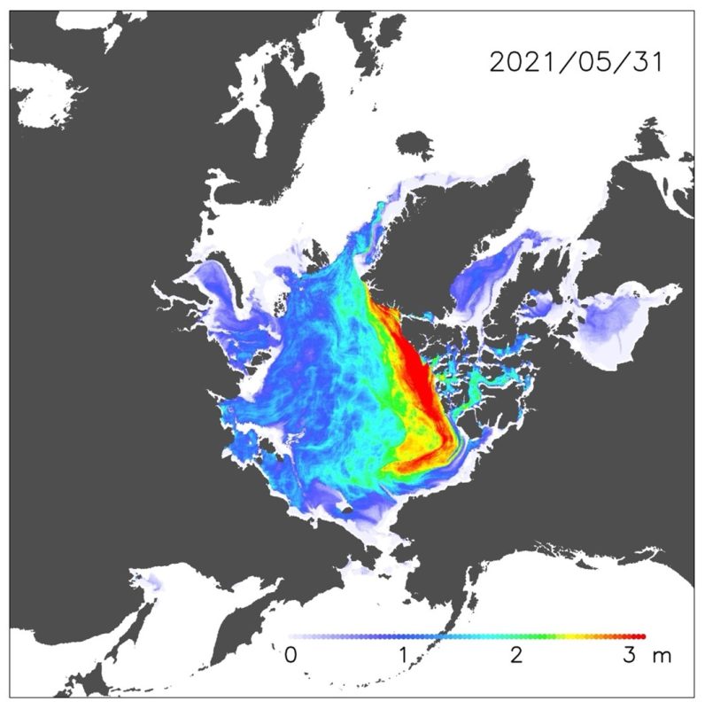 北極海の海氷の厚さを衛星データから推定する新手法を開発